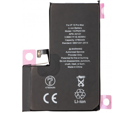 BATTERIA PER APPLE IPHONE 15 PRO MAX HIGH CAPACITY 4640mAh DIAGNOSTICABILE