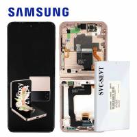 TOUCH SCREEN DISPLAY ORIGINALE PER SAMSUNG GALAXY Z FLIP 4 F721 PINK GOLD ASSEMBLATO DA SAMSUNG