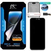 TOUCH SCREEN DISPLAY PER APPLE IPHONE 15 PRO MAX OLED SOFT JK REMOVABLE IC