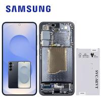 [b10388] TOUCH SCREEN DISPLAY PER SAMSUNG GALAXY S25 S931 CON FRAME BLU / NERO SERVICE PACK ASSEBLATO