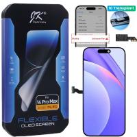 [a3593] TOUCH SCREEN DISPLAY PER APPLE IPHONE 14 PRO MAX OLED SOFT JK REMOVABLE IC