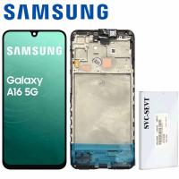 TOUCH SCREEN DISPLAY PER SAMSUNG GALAXY A16 5G A166 CON FRAME SERVICE PACK NERO