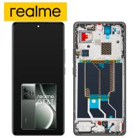 TOUCH SCREEN DISPLAY PER REALME GT 6T 5G RMX3853 CON FRAME VERDE SERVICE PACK