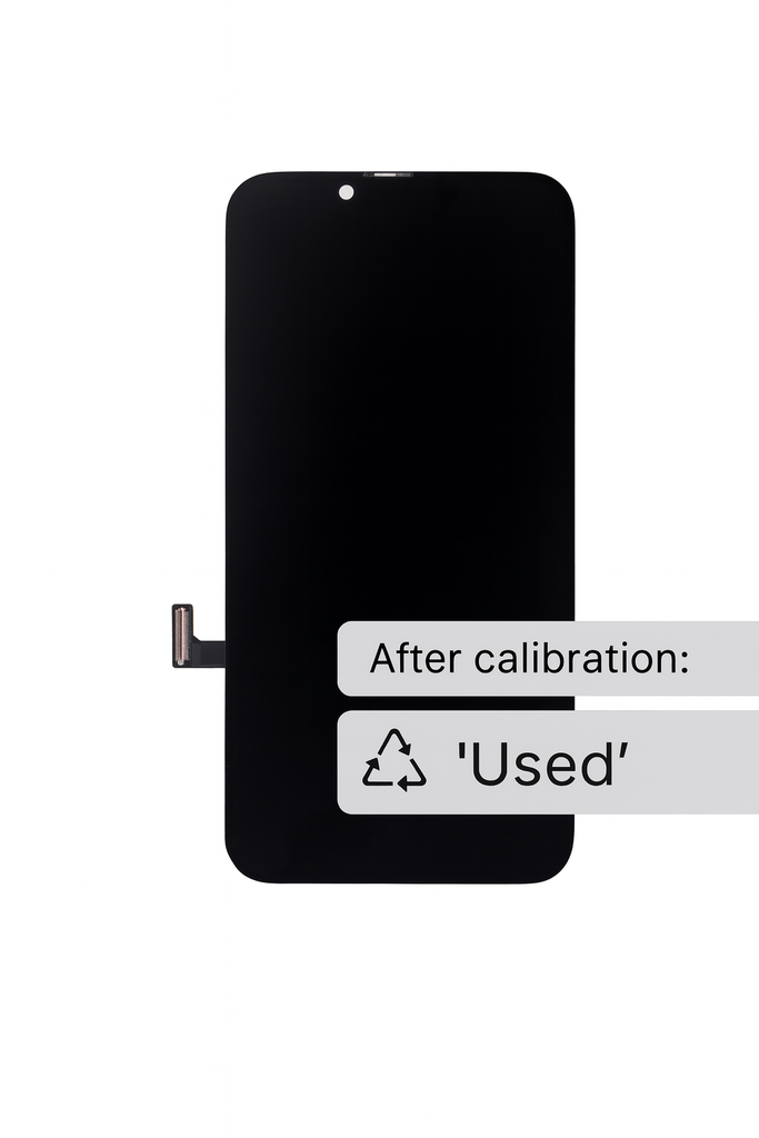 TOUCH SCREEN DISPLAY PER APPLE IPHONE 14 PRO ORIGINALE RIGENERATO CON FRONT FLAT ORIGINALE ("USED" ON >iOS18)