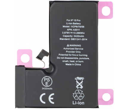 BATTERIA PER APPLE IPHONE 15 PRO HIGH CAPACITY 3270mAh DIAGNOSTICABILE