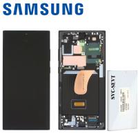 TOUCH SCREEN DISPLAY PER SAMSUNG GALAXY S23 ULTRA S918 NERO SERVICE PACK ASSEMBLATO DA SAMSUNG