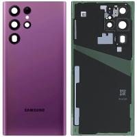 [b4253] COPRIBATTERIA BACK COVER ORIGINAL PER SAMSUNG GALAXY S908 S22 ULTRA CON VETRO FOTOCAMERA VIOLA BURGUNDY