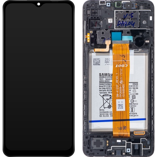 [b1659] TOUCH SCREEN DISPLAY ORIGINALE PER SAMSUNG GALAXY A12 A125 CON FRAME E BATTERIA