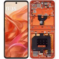 [h389] TOUCH SCREEN DISPLAY OUCH SCREEN DISPLAY PER MOTOROLA MOTO RAZR 50 XT2453 CON FRAME ORANGE