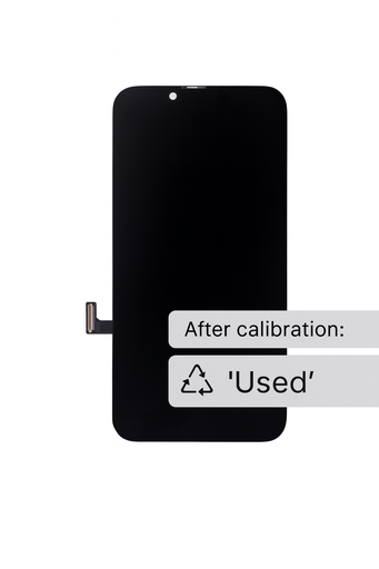 [a3346] TOUCH SCREEN DISPLAY PER APPLE IPHONE 15 ORIGINALE RIGENERATO CON FRONT FLAT ORIGINALE ("USED" ON >iOS18)