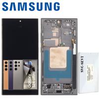 [b10647] TOUCH SCREEN DISPLAY PER SAMSUNG GALAXY S24 ULTRA S928 CON FRAME GRIGIO / ORANGE / VIOLA SERVICE PACK ASSEMLATO DA SAMSUNG